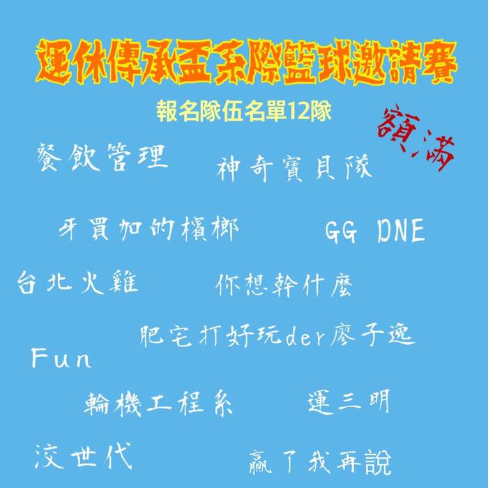運休傳承盃系際籃球邀請賽圖片